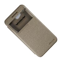 Чехол для HTC Desire 616 Dual Sim флип боковой пластик-кожзам с окошком Nillkin Sparkle <золотой> ― Nsk.OnlineBazar.su