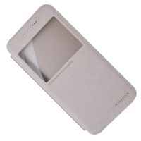 Чехол для HTC One (A9) флип боковой пластик-кожзам с окошком Nillkin Sparkle <золотой> ― Nsk.OnlineBazar.su