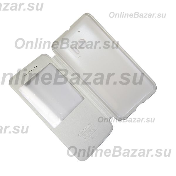 Чехол для HTC 10 флип боковой пластик-кожзам с окошком Nillkin Sparkle <белый> ― Nsk.OnlineBazar.su