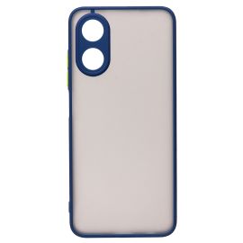 Чехол для Oppo A17 пластиковый с окантовкой <синий>