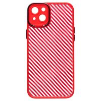 Чехол для Apple iPhone 14 Plus пластиковый вставка под карбон <красный> ― Nsk.OnlineBazar.su