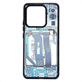 Чехол для Xiaomi Redmi Note 13 пластиковый (рис. 088) <голубой>