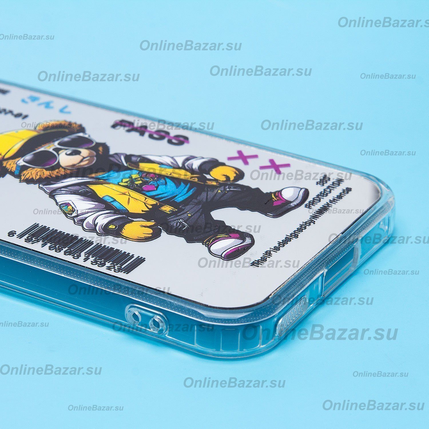 Чехол для Honor X8b (LLY-LX1) силиконовый (рис. 092/мишка) <серый> ― Nsk.OnlineBazar.su