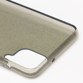 Чехол для Samsung SM-A127F (Galaxy A12 Nacho) силиконовый с блестками <серо-прозрачный>