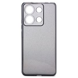 Чехол для Xiaomi Redmi Note 13 силиконовый с блестками <серо-прозрачный>