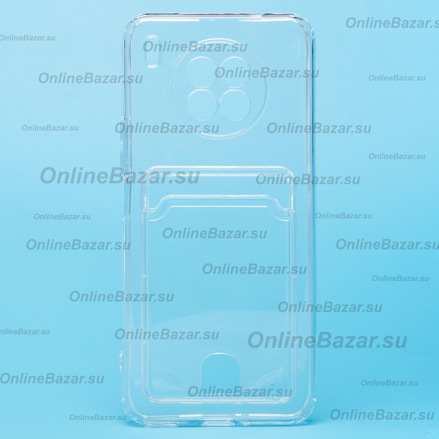 Чехол для Huawei NEN-LX1 силиконовый с картхолдером №2 <прозрачный> ― Nsk.OnlineBazar.su
