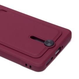 Чехол для Infinix Note 40 (X6853) силиконовый с картхолдером №4 <бордовый>