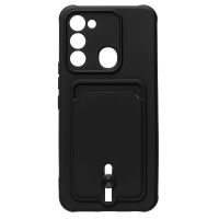 Чехол для Tecno Spark 8C (KG5n) силиконовый с картхолдером №4 <черный> ― Nsk.OnlineBazar.su