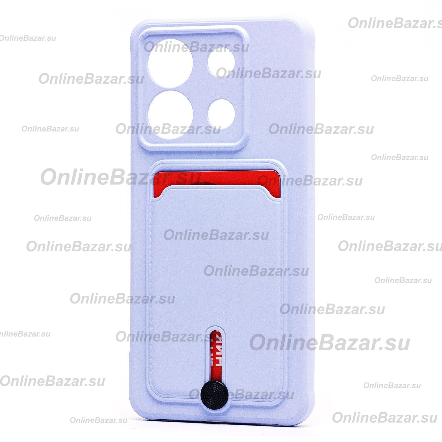 Чехол для Xiaomi Redmi Note 13 Pro 5G силиконовый с картхолдером №4 <светло-фиолетовый> ― Nsk.OnlineBazar.su