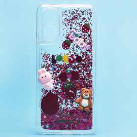 Чехол для Oppo A17k силиконовый 3D игрушки <бордовый>