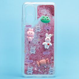 Чехол для Oppo A17k силиконовый 3D игрушки <розовый>