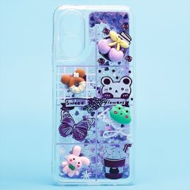 Чехол для Oppo A17k силиконовый 3D игрушки <фиолетовый>