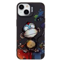 Чехол для Apple iPhone 14 силиконовый (рис. 335/обезьяна) <черный> ― Nsk.OnlineBazar.su