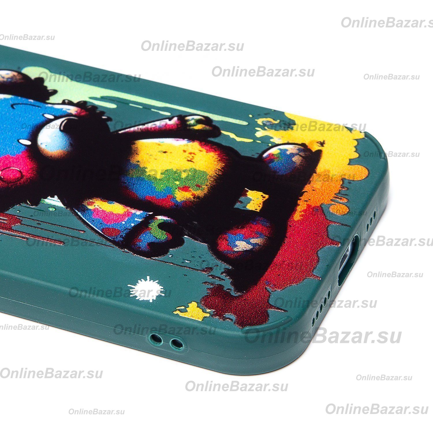 Чехол для Apple iPhone 15 силиконовый (рис. 335/медведь) <темно-зеленый> ― Nsk.OnlineBazar.su