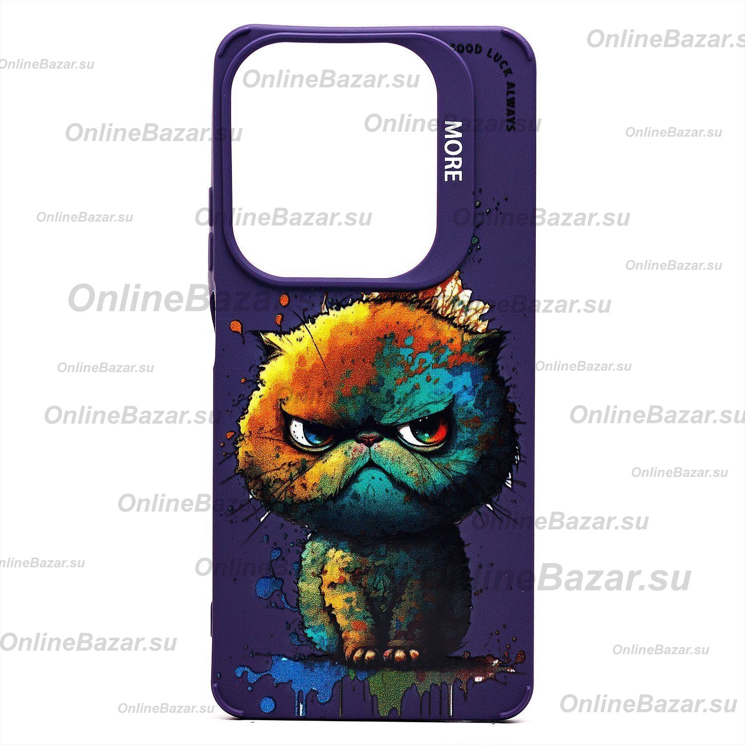 Чехол для Infinix Hot 40 Pro (X6837) силиконовый (рис. 335/кот) <фиолетовый> ― Nsk.OnlineBazar.su