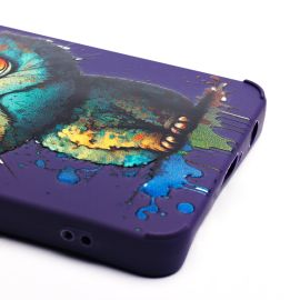 Чехол для Infinix Hot 40 Pro (X6837) силиконовый (рис. 335/кот) <фиолетовый>