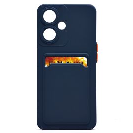 Чехол для Oppo A59 силиконовый с картхолдером №9 <темно-синий>
