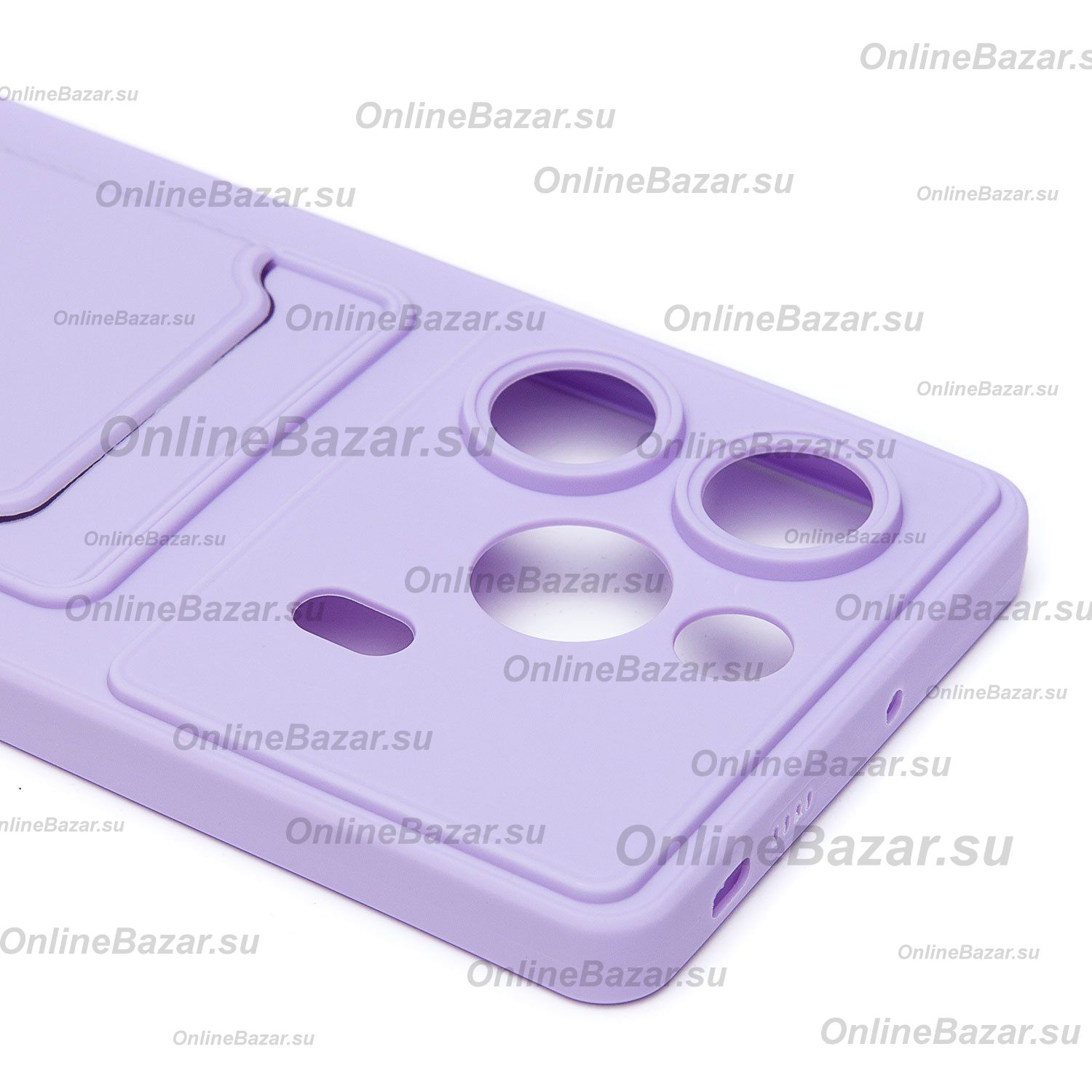 Чехол для Tecno Pova 6 (LI7) силиконовый с картхолдером №9 <светло-фиолетовый> ― Nsk.OnlineBazar.su