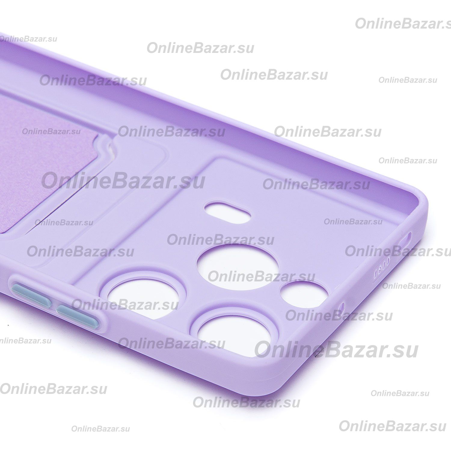 Чехол для Tecno Pova 6 (LI7) силиконовый с картхолдером №9 <светло-фиолетовый> ― Nsk.OnlineBazar.su
