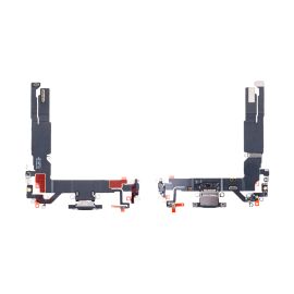 Шлейф для Apple iPhone 16 на системный разъем и микрофон <черный> (оригинал)