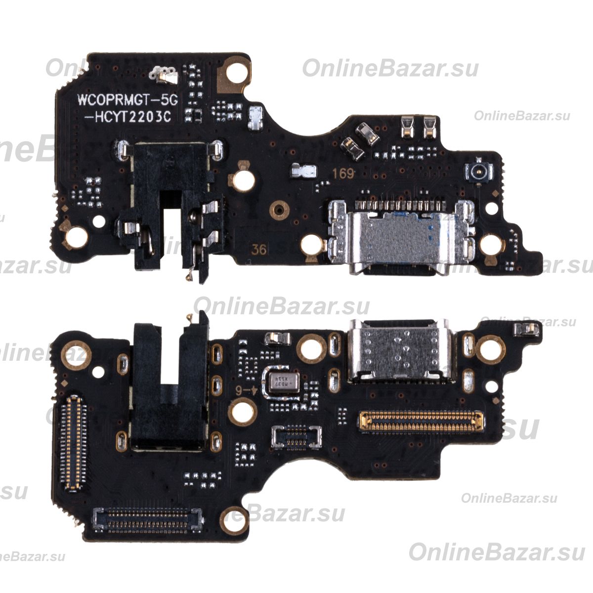 Плата нижняя для Realme RMX2202 на системный разъем, разъем гарнитуры, микрофон ― Nsk.OnlineBazar.su