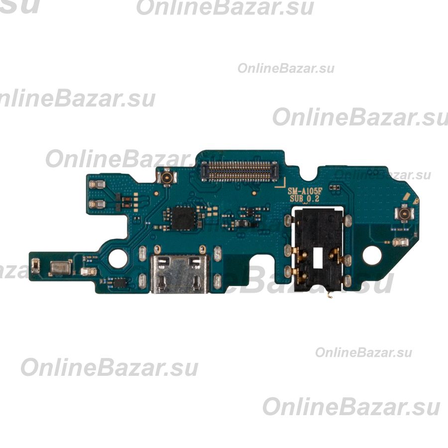 Плата нижняя для Samsung SM-A105F (Galaxy A10) на системный разъем, разъем гарнитуры и микрофон (оригинал) ― Nsk.OnlineBazar.su