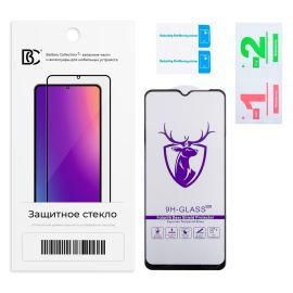 Защитное стекло для Oppo A17 (2.5D/закаленное, полная наклейка) <черный> в блистере