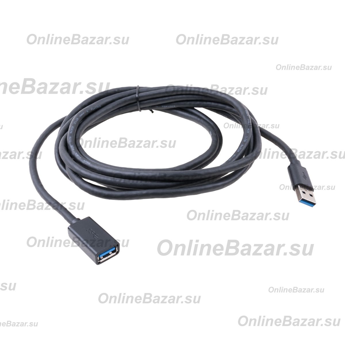 USB удлинитель - USB (папа) - USB (мама) 3 метра <черный> ― Nsk.OnlineBazar.su