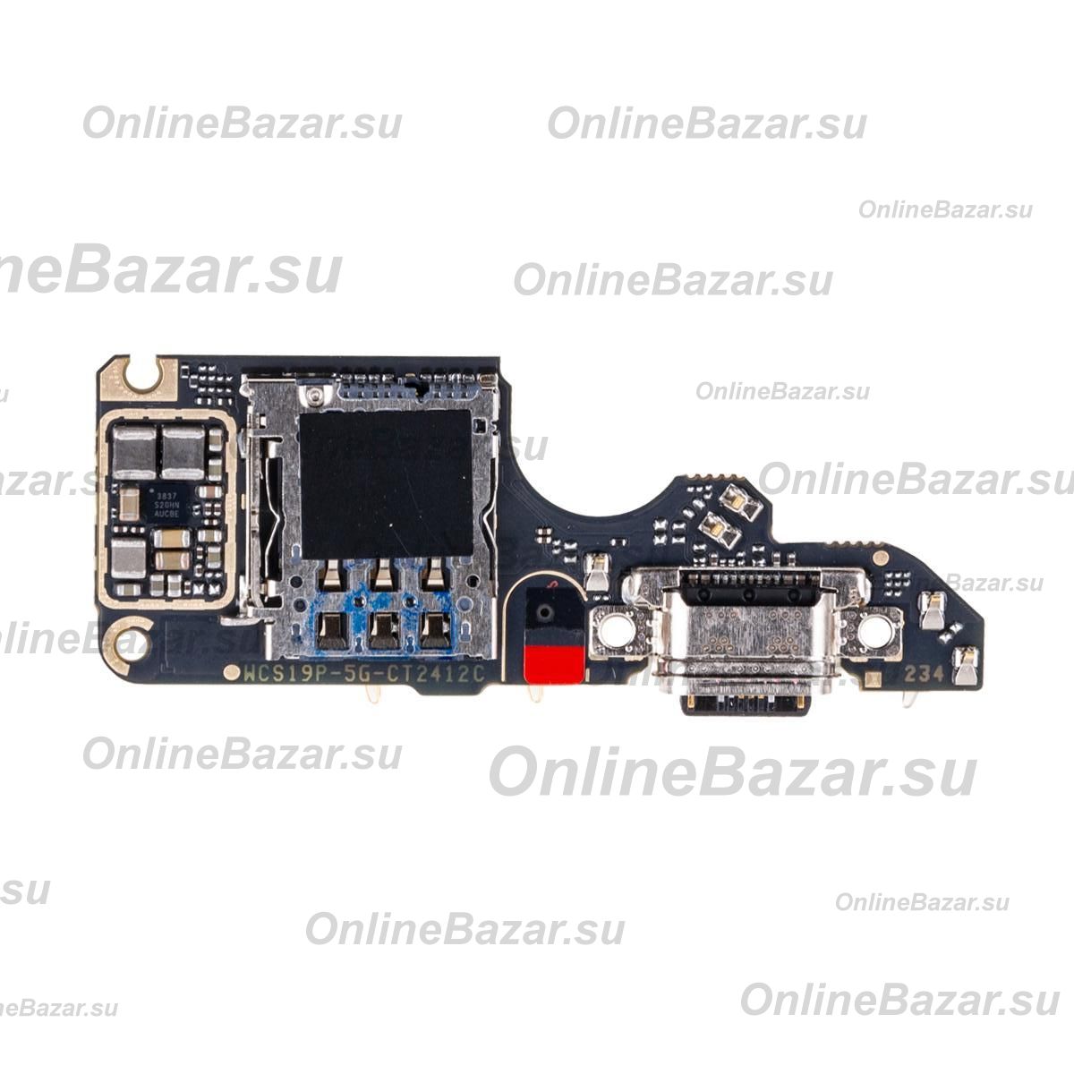 Плата нижняя для Vivo V40 (V2348) на системный разъем, разъем Sim-карты и микрофон (оригинал) ― Nsk.OnlineBazar.su