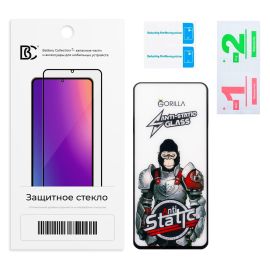 Защитное стекло для Infinix Hot 40i (X6528B) (2.5D/закаленное, полная наклейка) <черный> в блистере