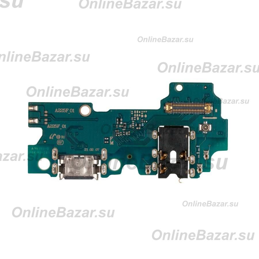 Плата нижняя для Samsung SM-A225F (Galaxy A22) на системный разъем, разъем гарнитуры и микрофон ― Nsk.OnlineBazar.su