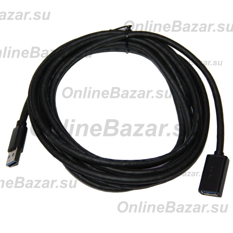 USB удлинитель - USB (папа) - USB (мама) 3 метра <черный> ― Nsk.OnlineBazar.su