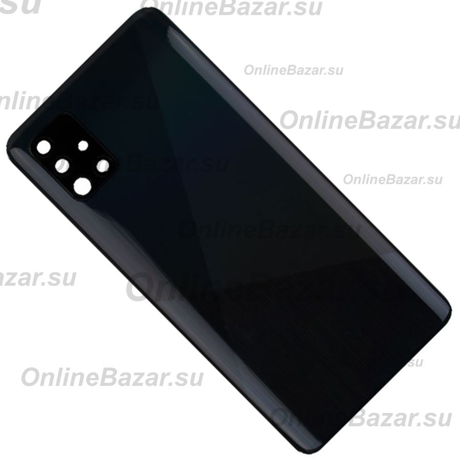 Задняя крышка для Samsung SM-A515F (Galaxy A51) со стеклом камеры <черный> (премиум) ― Nsk.OnlineBazar.su