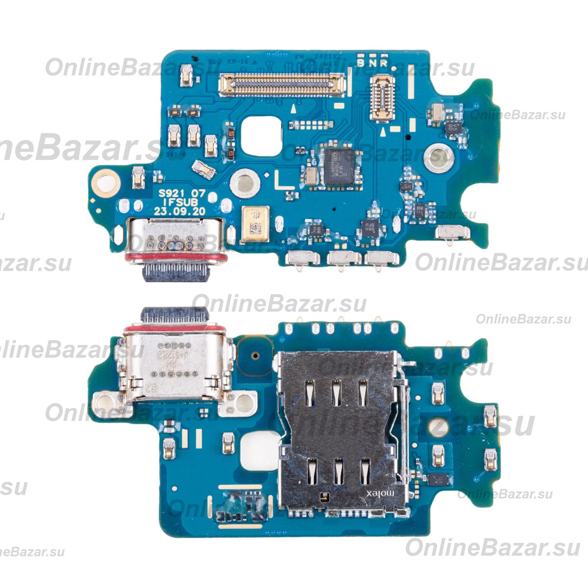 Плата нижняя для Samsung SM-S921E (Galaxy S24) (Европейский рынок!!!) на системный разъем, разъем Sim-карты и микрофон (оригинал) ― Nsk.OnlineBazar.su