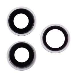 Стекло камеры для Apple iPhone 15 Pro Max (комплект 3 шт.) <серый>