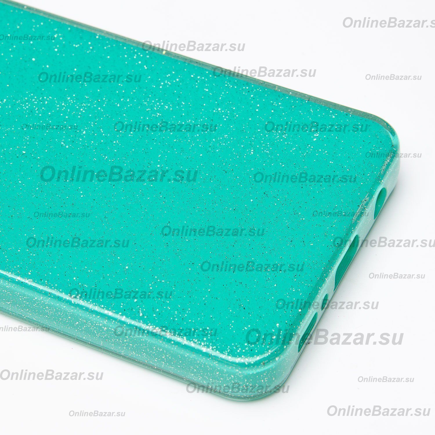 Чехол для Samsung SM-A217F (Galaxy A21s) силиконовый с блестками №3 <мятный> ― Nsk.OnlineBazar.su