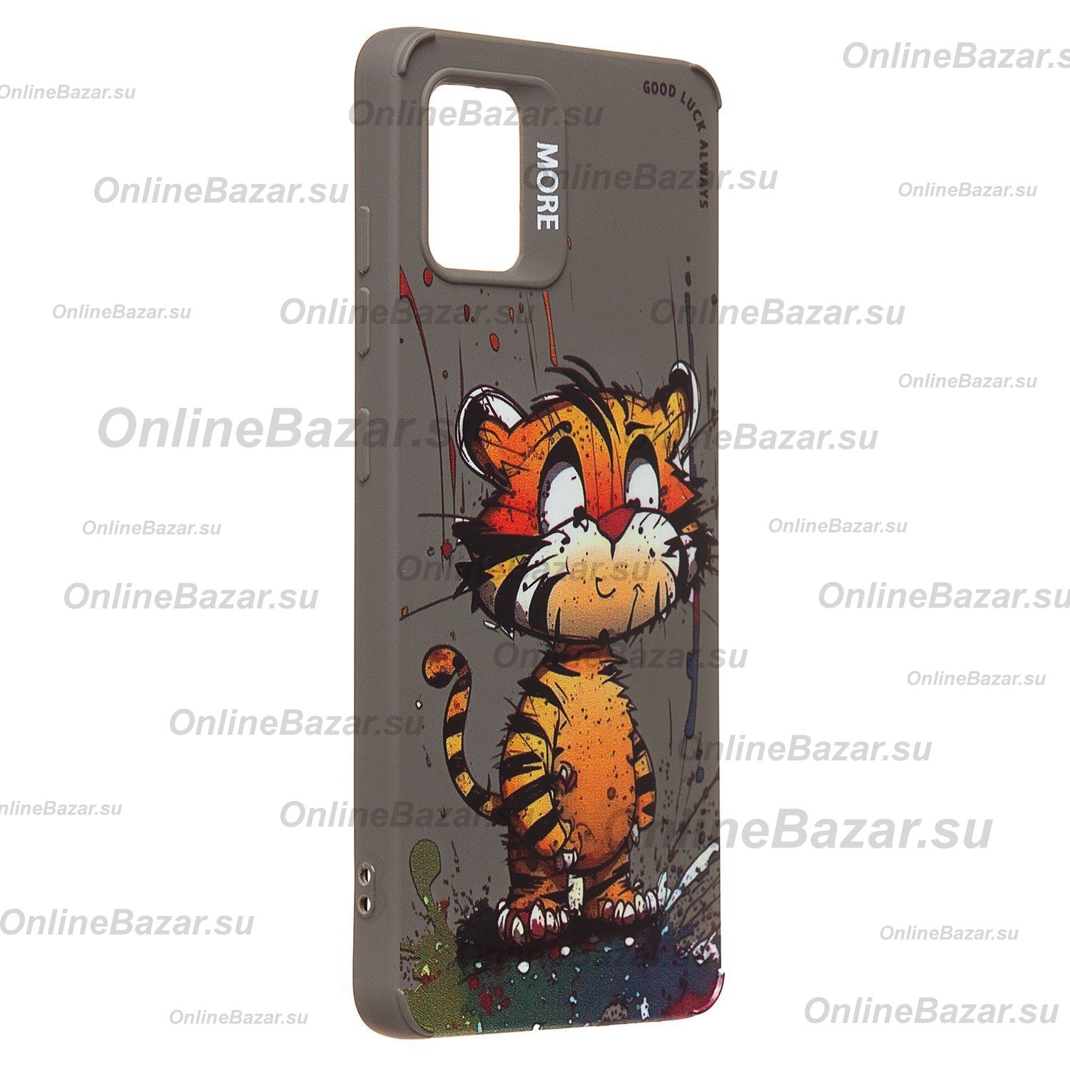 Чехол для Samsung SM-A515F (Galaxy A51) силиконовый (рис. 335/тигр) <серый> ― Nsk.OnlineBazar.su