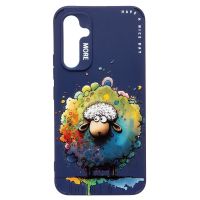 Чехол для Samsung SM-A546E (Galaxy A54 5G) силиконовый (рис. 335/овечка) <темно-синий> ― Nsk.OnlineBazar.su
