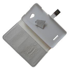 Чехол для HTC X920e (Butterfly) флип боковой натуральная кожа Xuenair Love Fashion Series <серый>