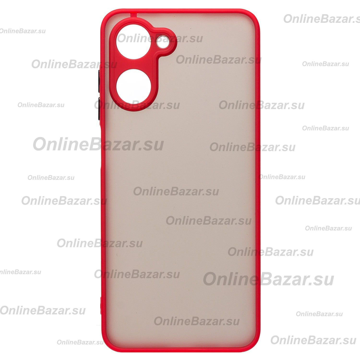 Чехол для Realme 10 пластиковый с окантовкой <красный> ― Nsk.OnlineBazar.su