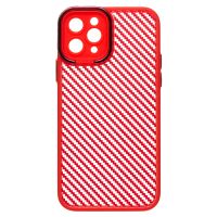 Чехол для Apple iPhone 11 Pro пластиковый вставка под карбон <красный> ― Nsk.OnlineBazar.su