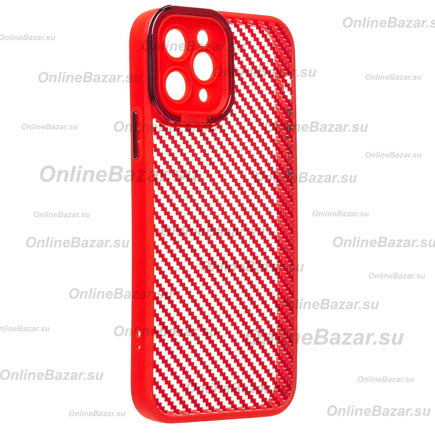 Чехол для Apple iPhone 11 Pro пластиковый вставка под карбон <красный> ― Nsk.OnlineBazar.su
