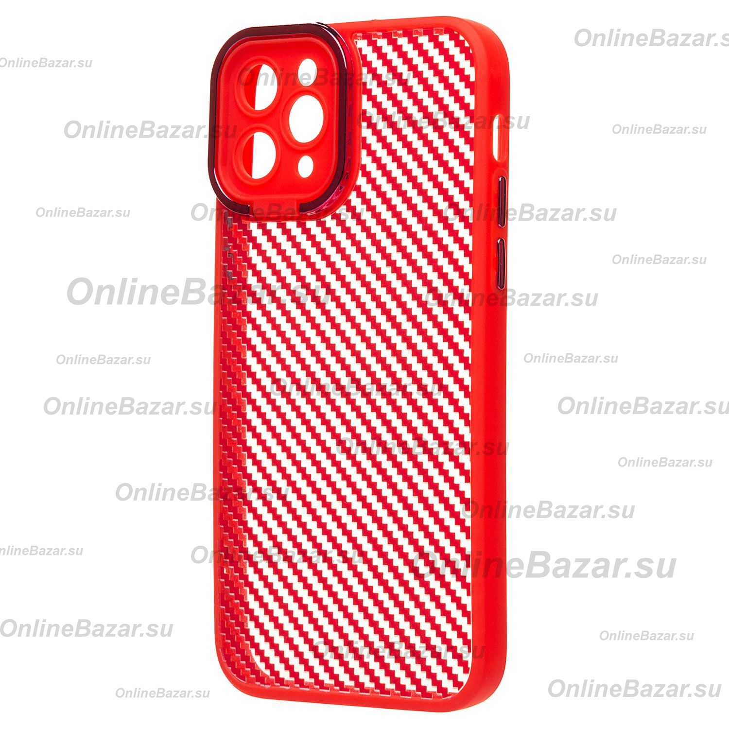 Чехол для Apple iPhone 11 Pro пластиковый вставка под карбон <красный> ― Nsk.OnlineBazar.su