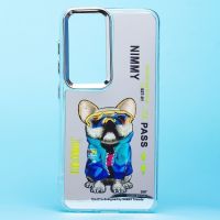 Чехол для Samsung SM-S921B (Galaxy S24) силиконовый (рис. 092/собака) <серый> ― Nsk.OnlineBazar.su