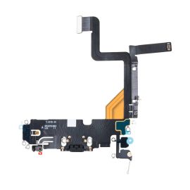 Шлейф для Apple iPhone 14 Pro на системный разъем и микрофон <черный> (оригинал)